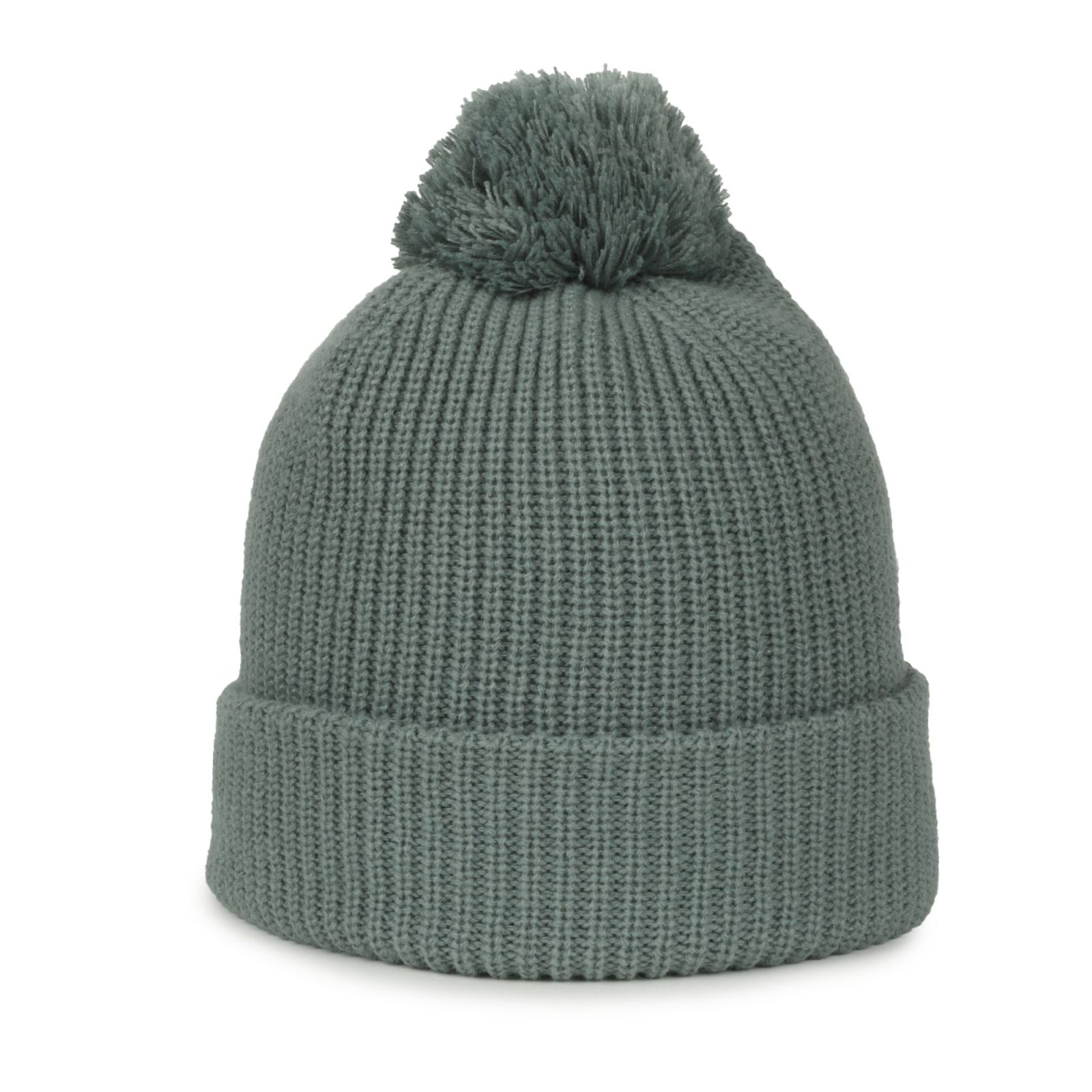 Rib Knit Watch Cap w/ Pom 6