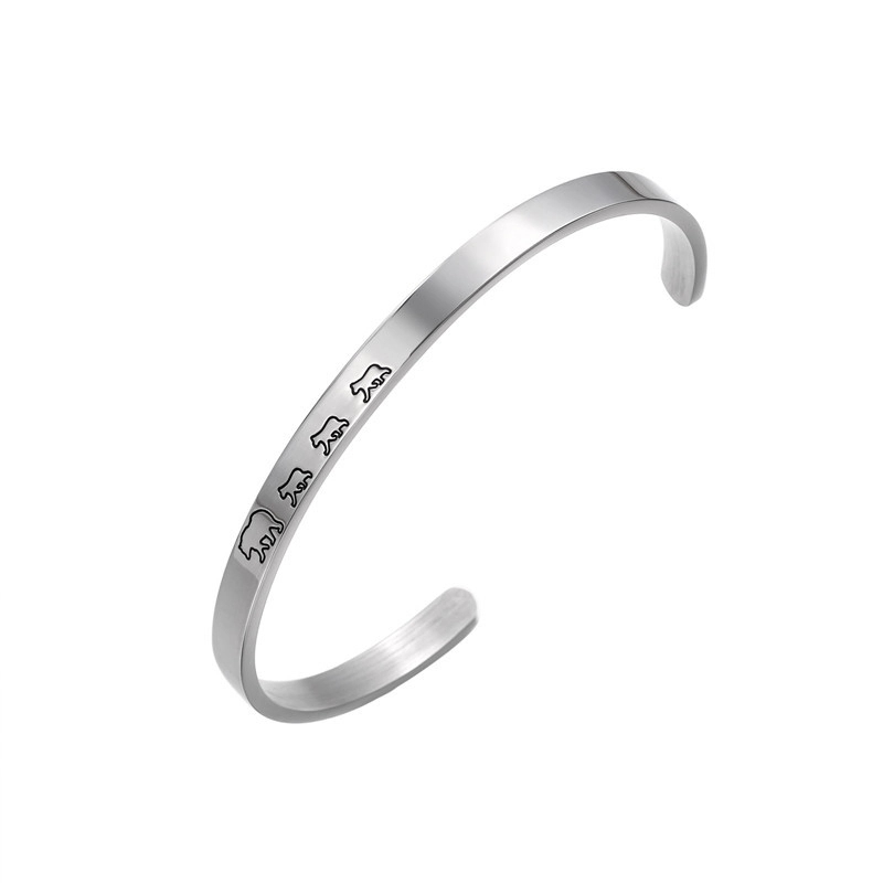 Steel Open Bracelet- Silver 2