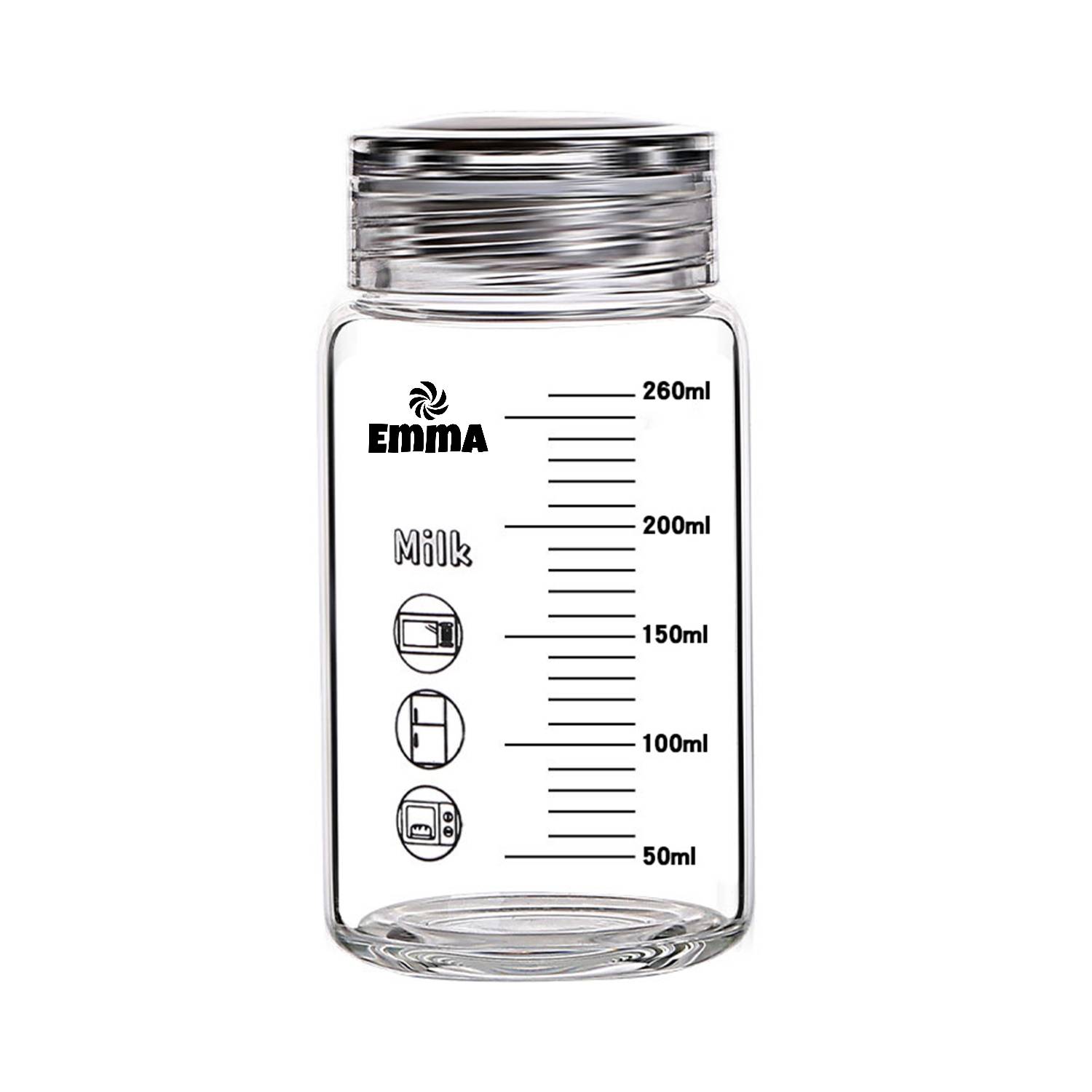 8.8oz Scaled Wide Mouth Glass Milk Bottle 2