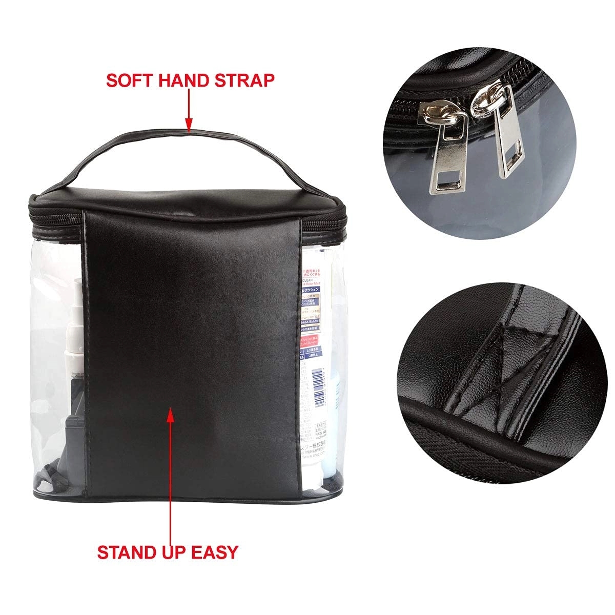 Transparent Makeup Cosmetic Bag With Zipper And Handle 3