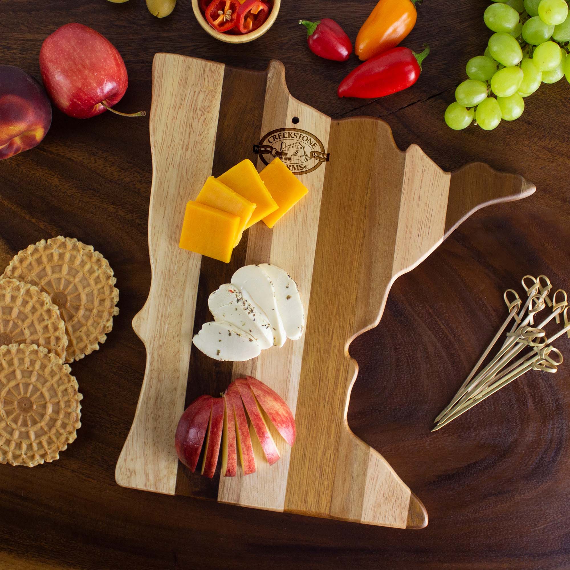 Rock & Branch® Shiplap Series Minnesota State Shaped Wood Serving and Cutting Board 6