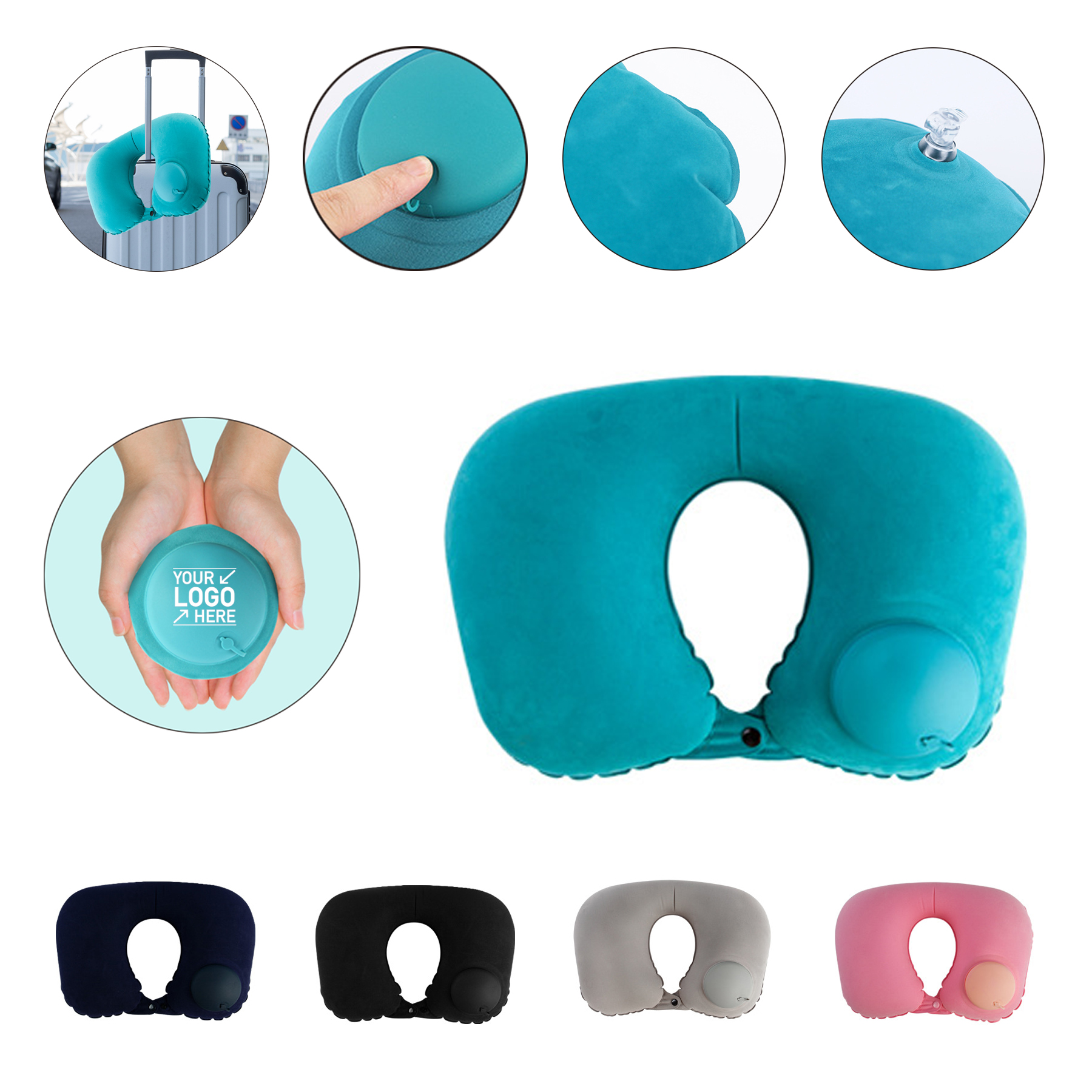U Shape Inflatable Travel Neck Pillow 1