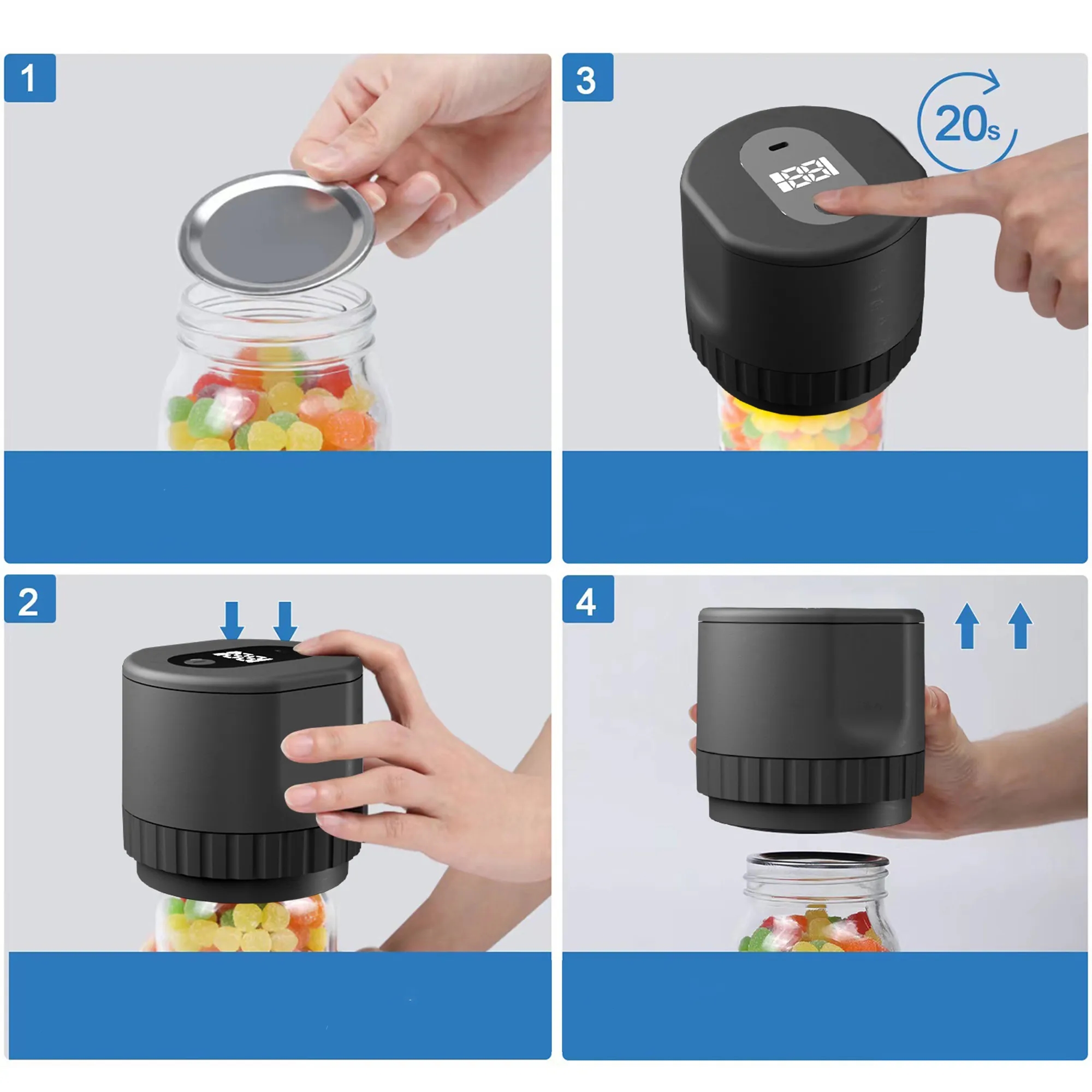 Electric Mason Jar Vacuum Sealer Kit 2