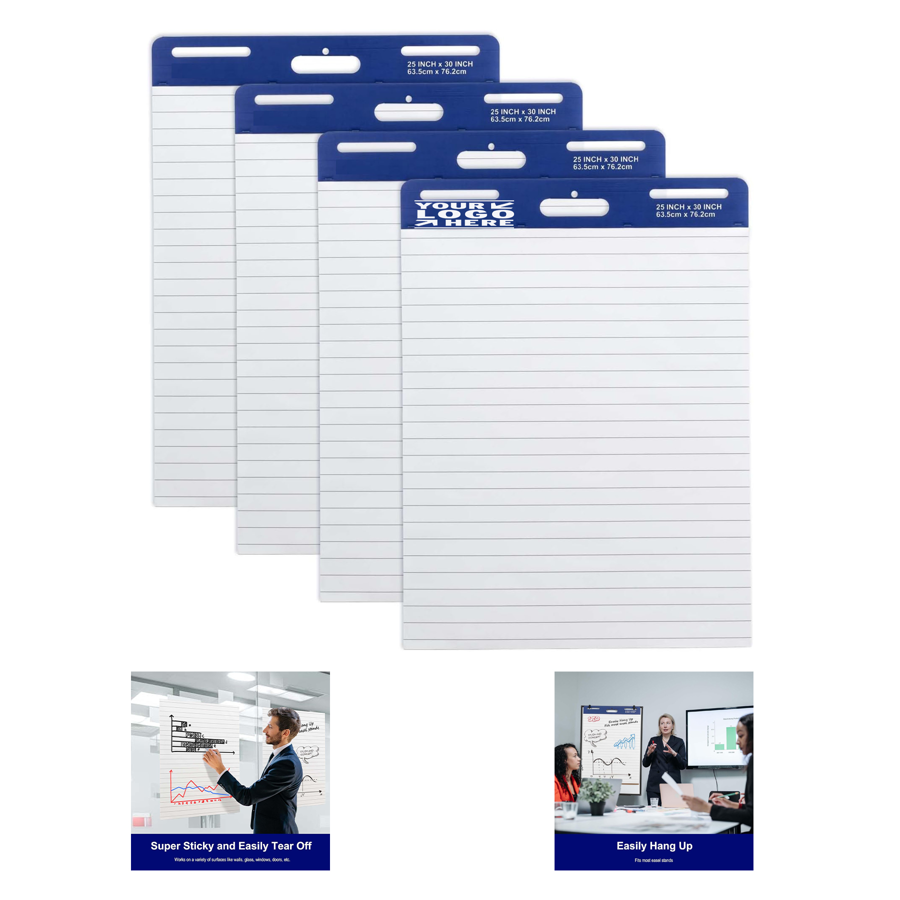 25" x 30" 30 Sheets Lined Sticky Easel Pad 2