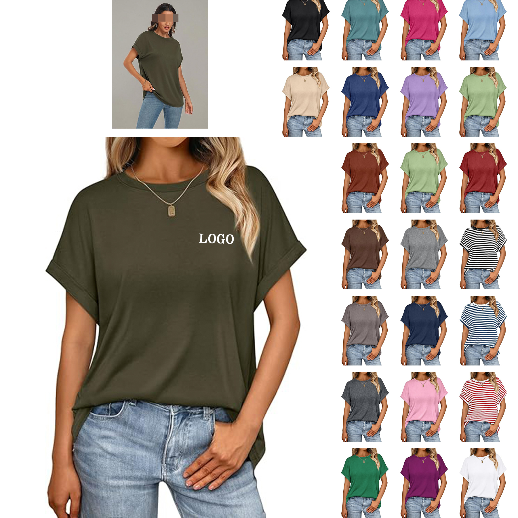 Women's Summer Top Oversized Short Sleeve 8