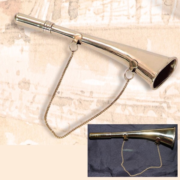 9-Inch Brass single Horn with Brass Chain 2