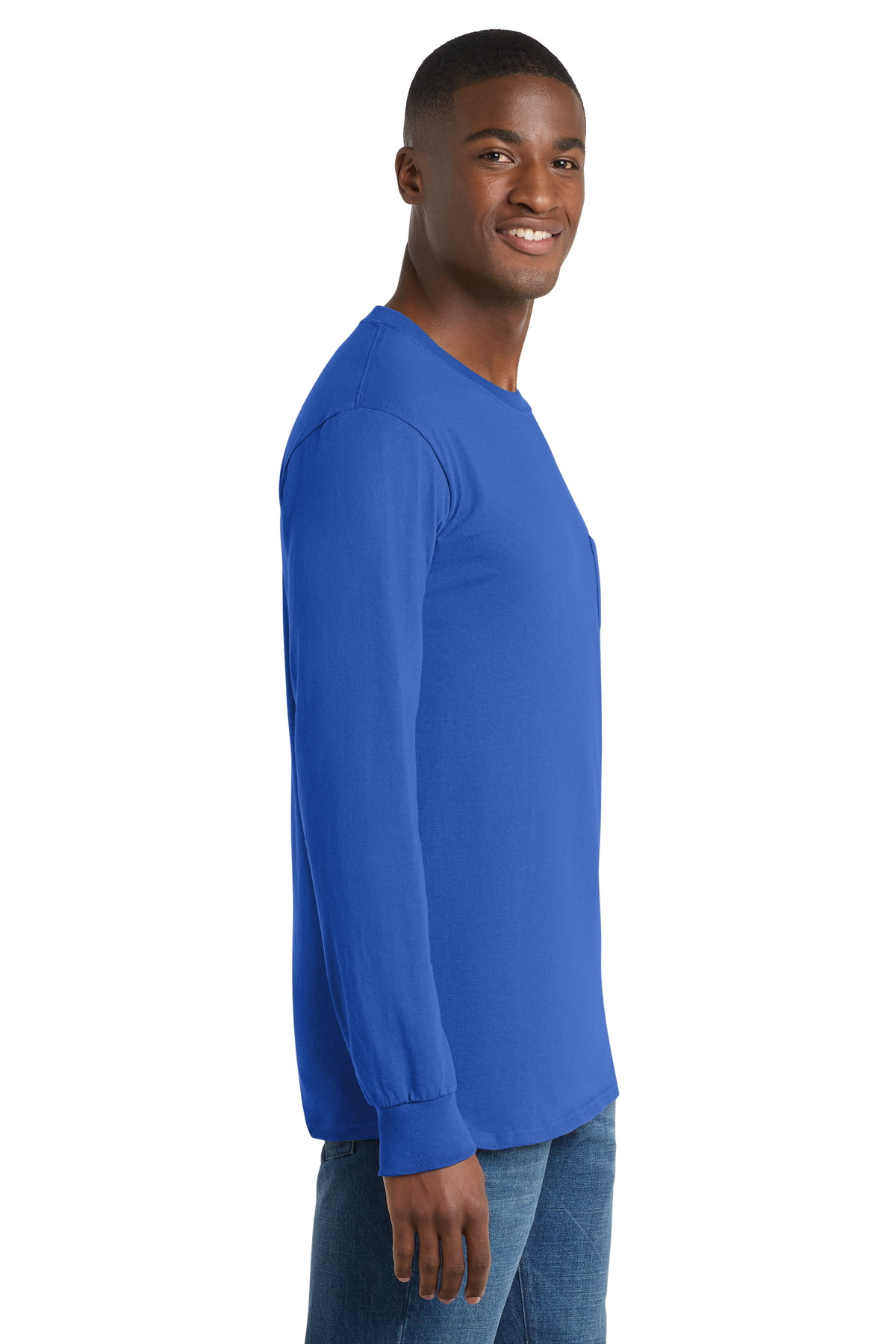 Port & Co Long Sleeve Essential Pocket Tee. PC61LSP 49