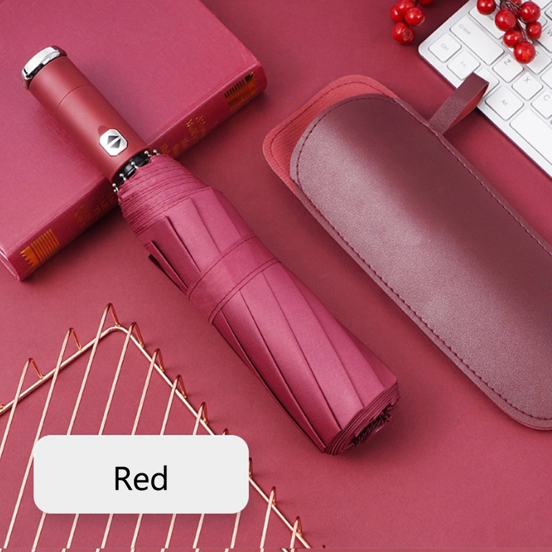 Windproof Travel Automatic Umbrella with Flashlight Handle 7