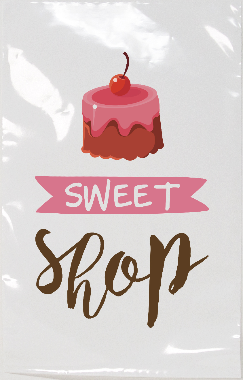 Digital Full Color 1-Sided White Open-Ended Plastic Bag (6" x 9")