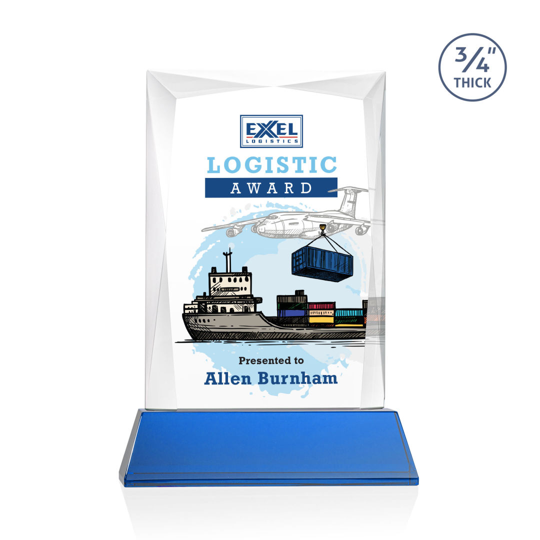 Messina VividPrint™ Award on Newhaven Base - Blue 6