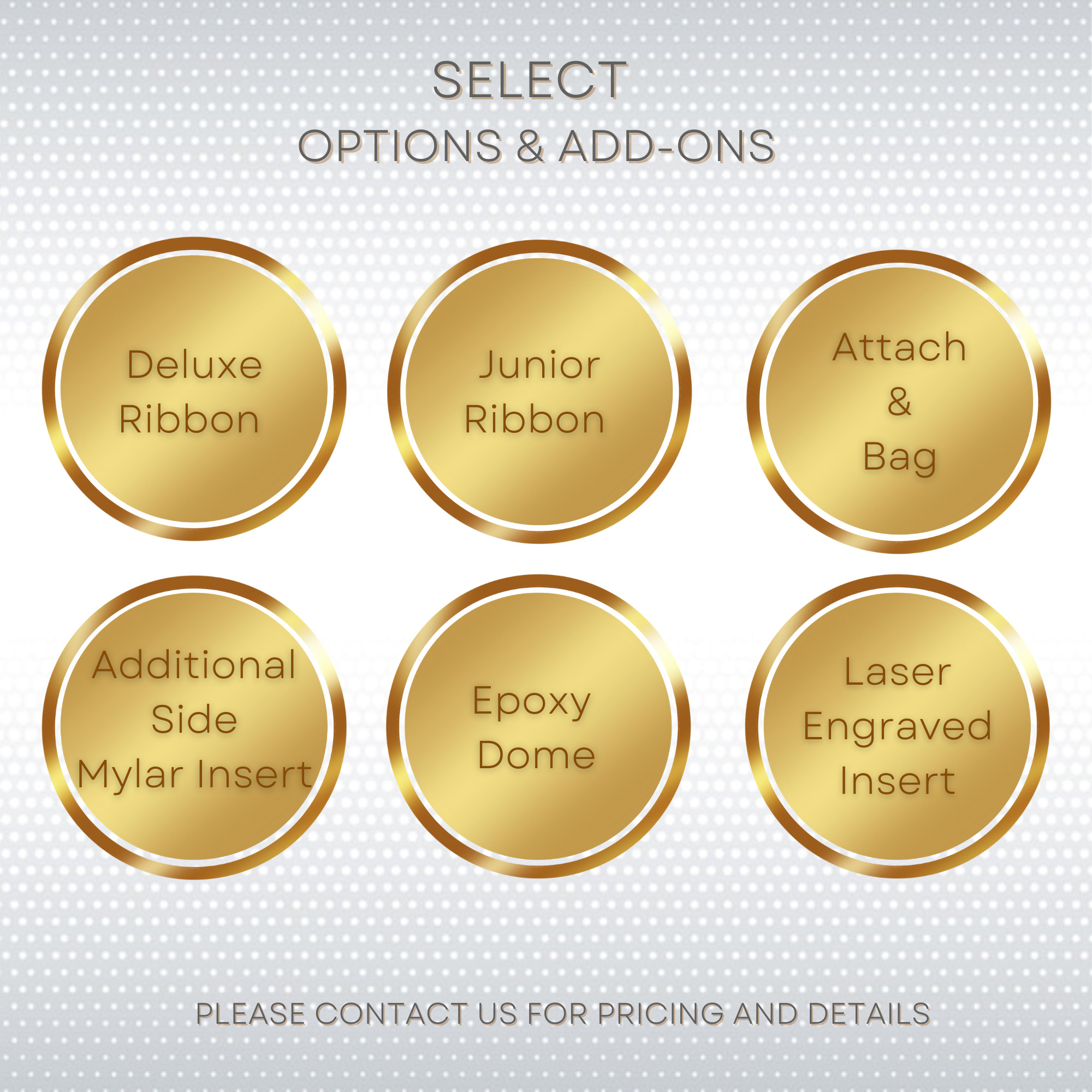 2 3/4" Bright Gold Insert Medal 6