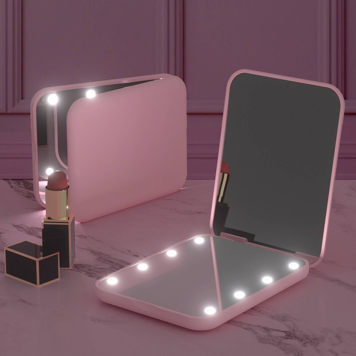 LED 1X/3X Magnification Foldable Pocket Mirror 3