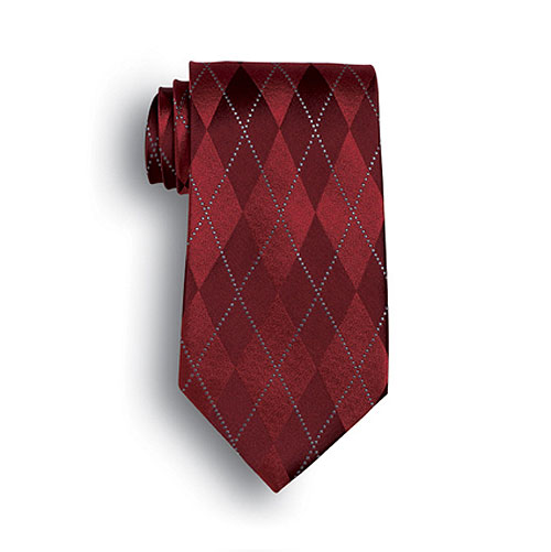 Maroon Red Argyle Silk Tie 2