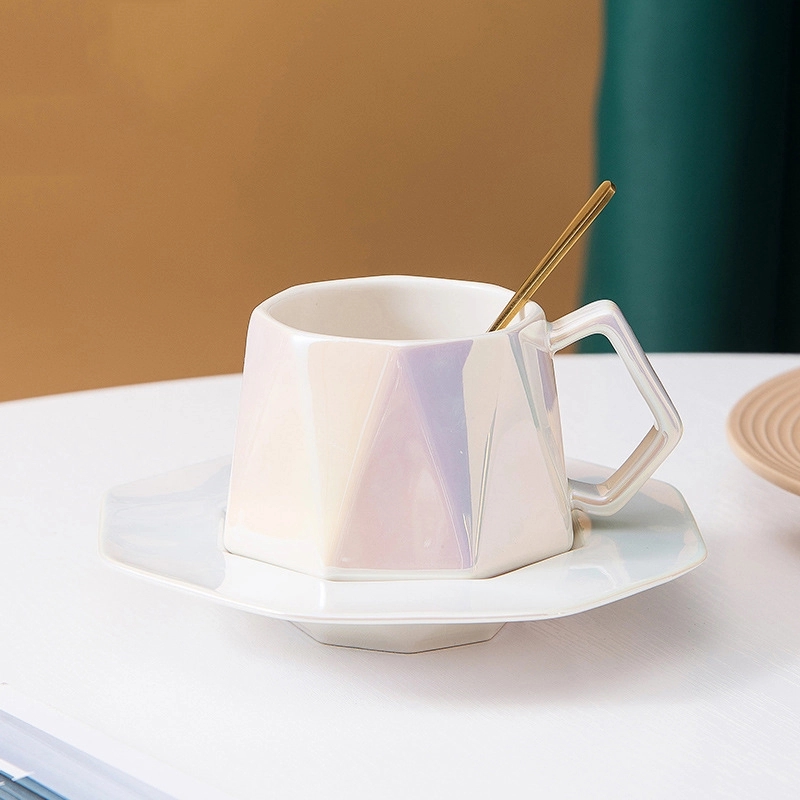 Custom 8 oz Ceramic Coffee Mug Saucer Set 3