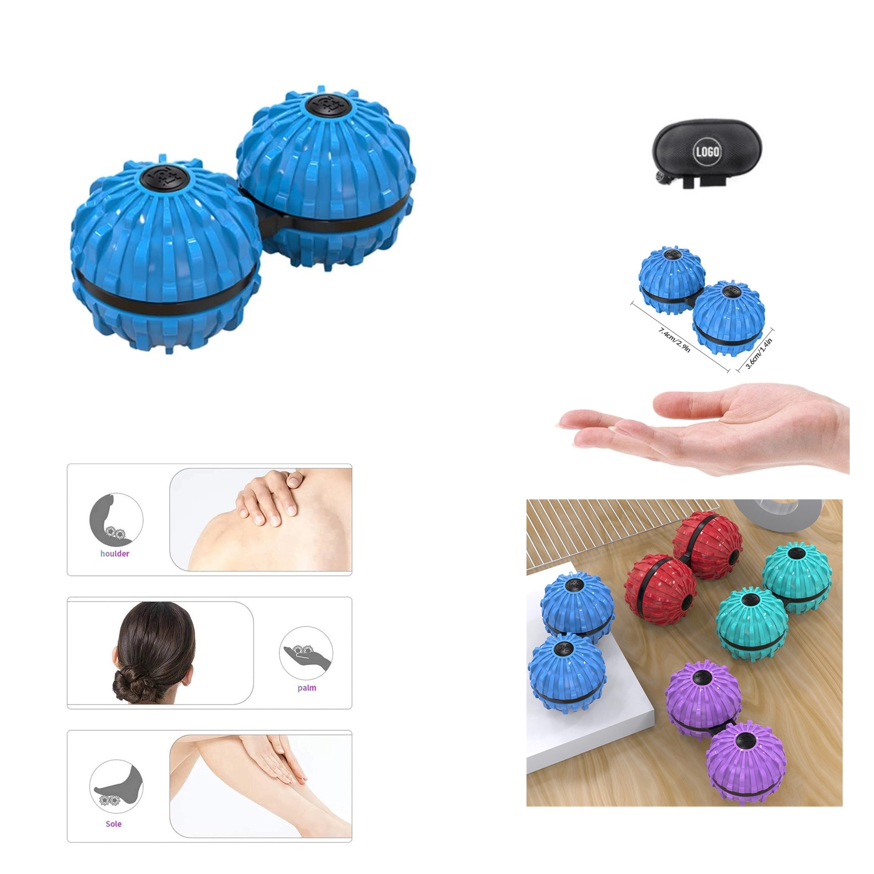 Fingertip Conjoined Decompression Massage Ball 2