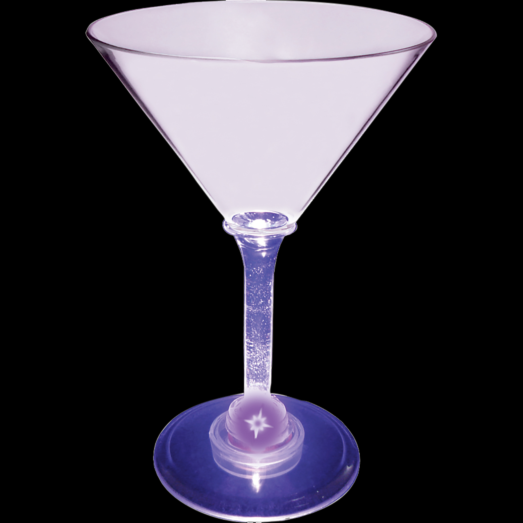 7oz Light Up Standard Stem Plastic Martini Glass 12