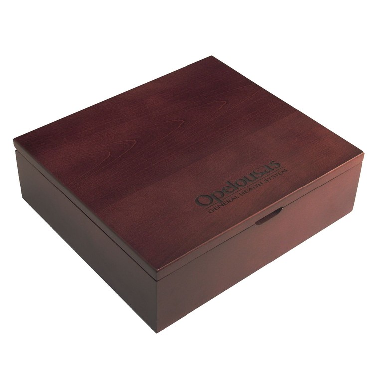 Wood Presentation Box, 9" x 8" x 2.75" 12