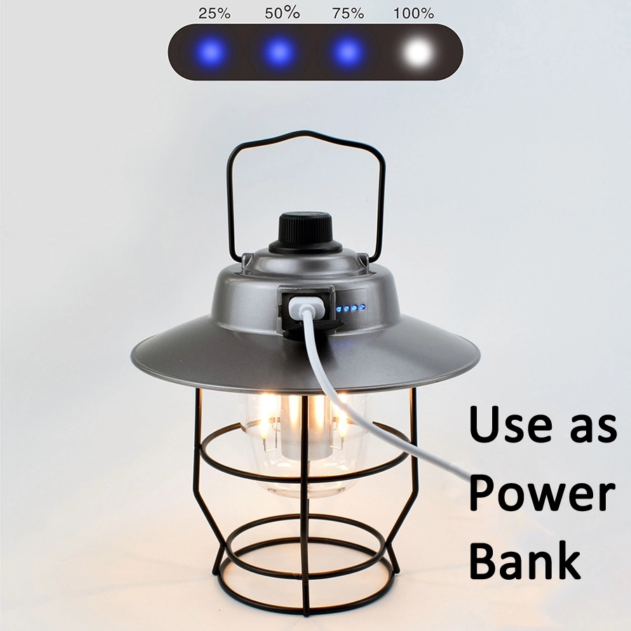 Retro Outdoor Camping Light & Picnic Lantern with Power Bank 20