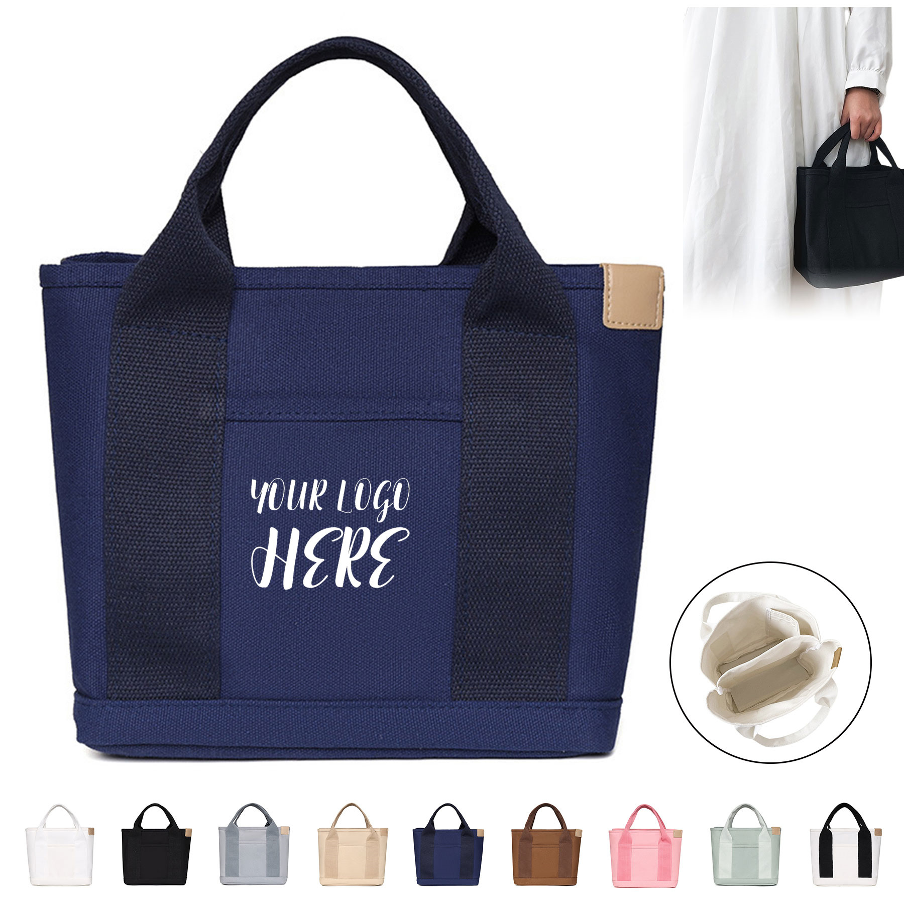 Canvas Everyday Tote Bag, custom tote bag with logo imprint 2