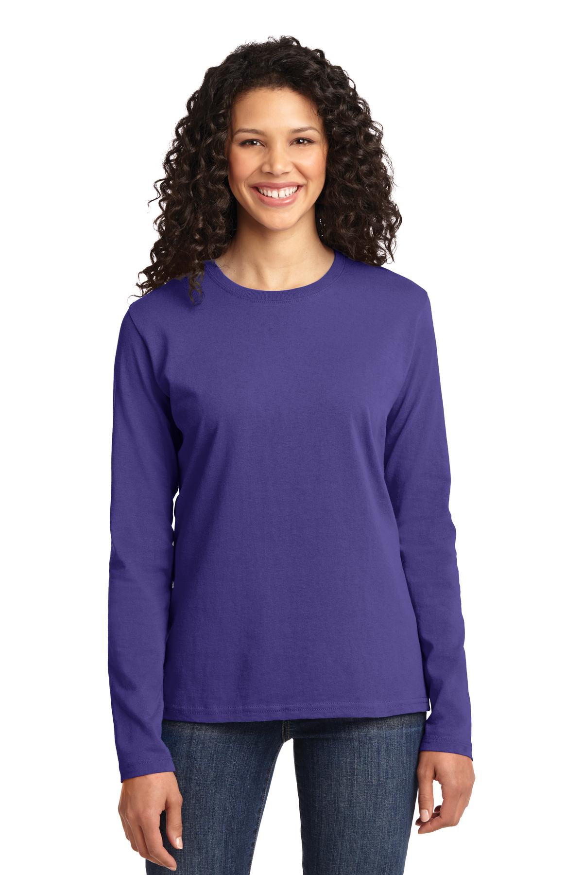 Port & Co Women's Long Sleeve Core Cotton Tee. LPC54LS 118