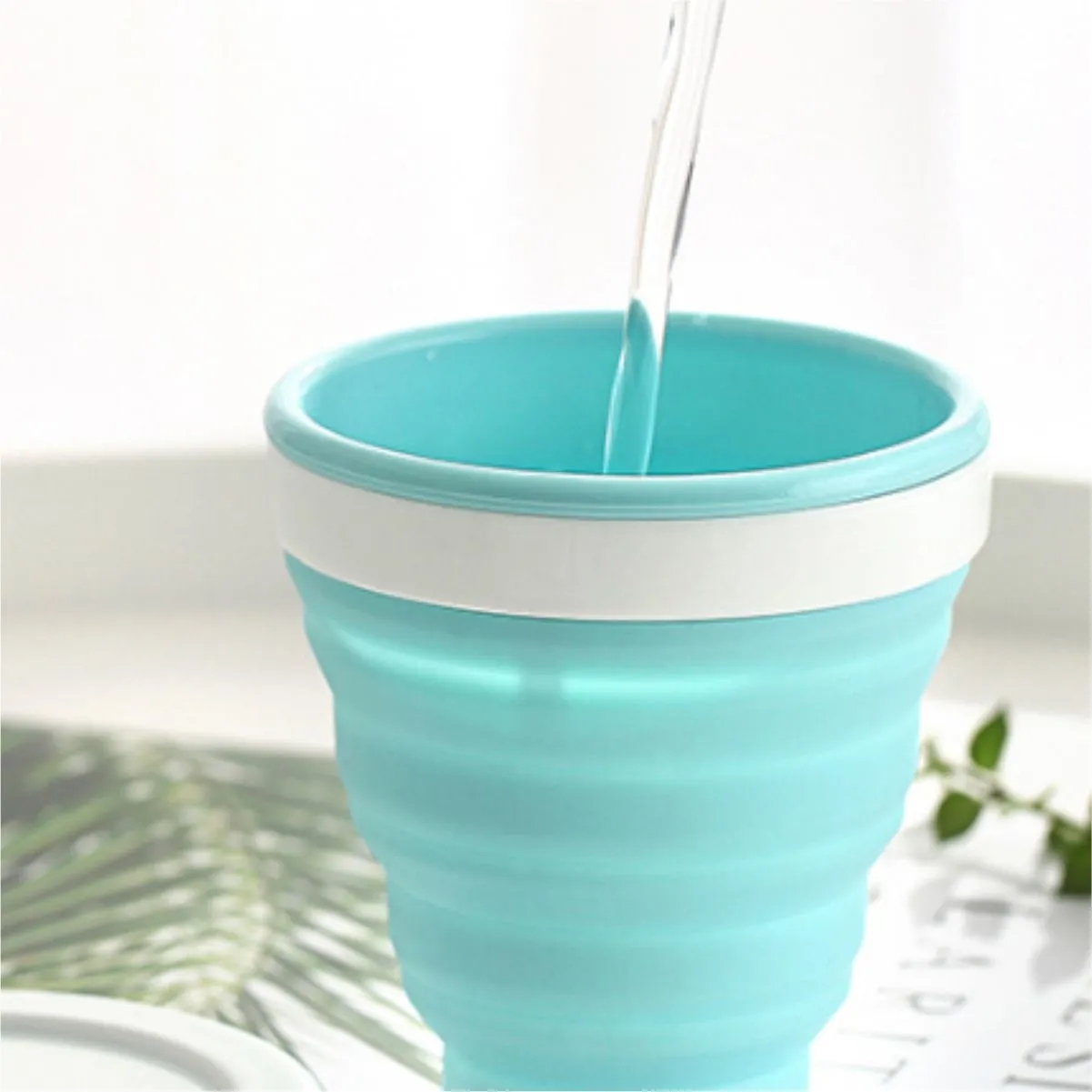 350ml Collapsible Silicone Travel Cup With Lid 3