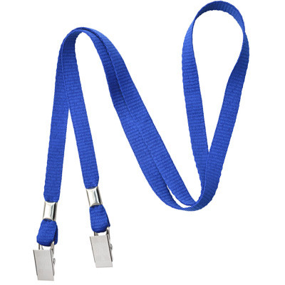 3/8" Blank Double Ended Lanyard w/Bulldog Clip (Royal Blue) 1