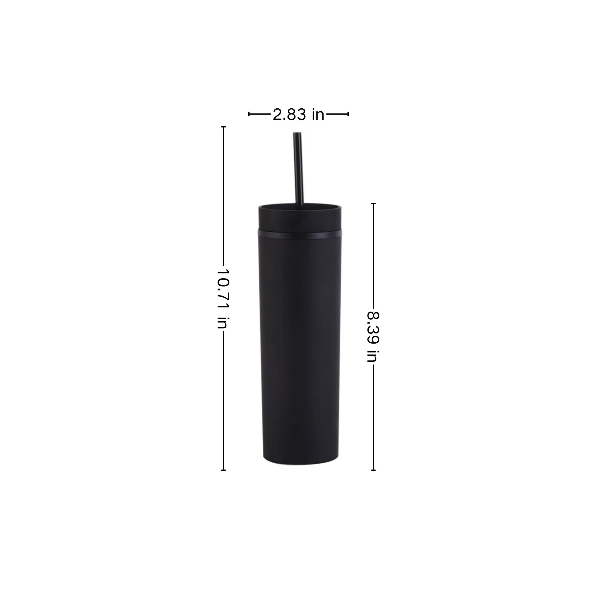 16oz Double Layer Plastic Straw Cup 2