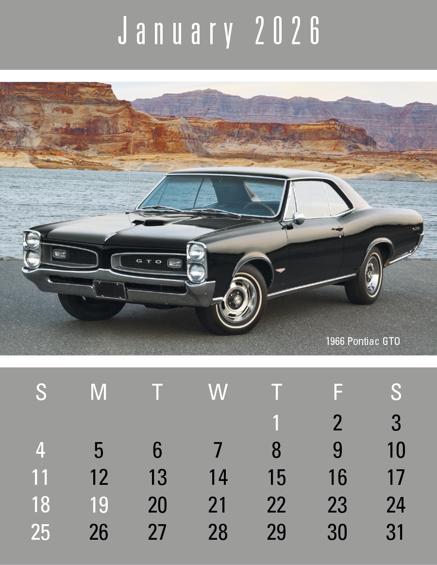 4C Press-N-Stick Header Cruisin’ Cars Calendar 13-Month