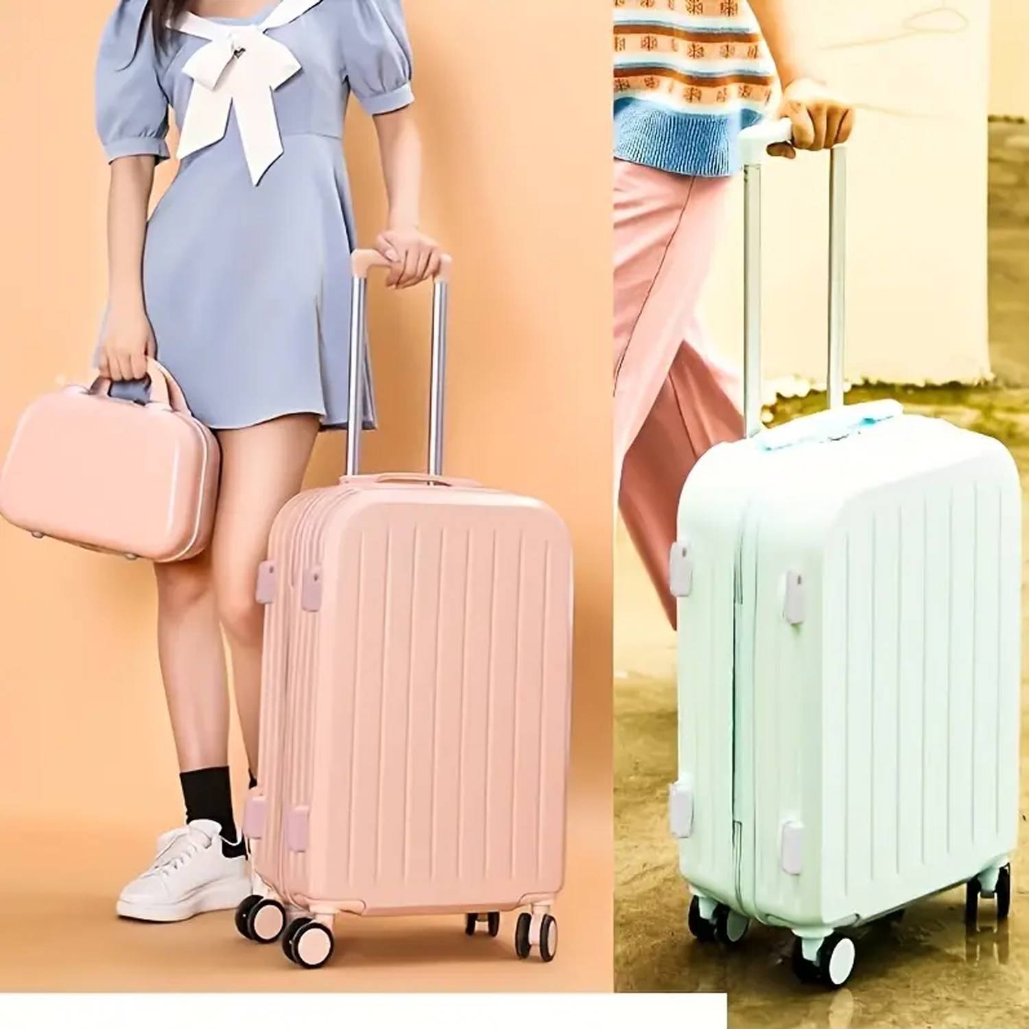 Hardshell Travel Trolley Case w/ Cup Holder & USB Port 1