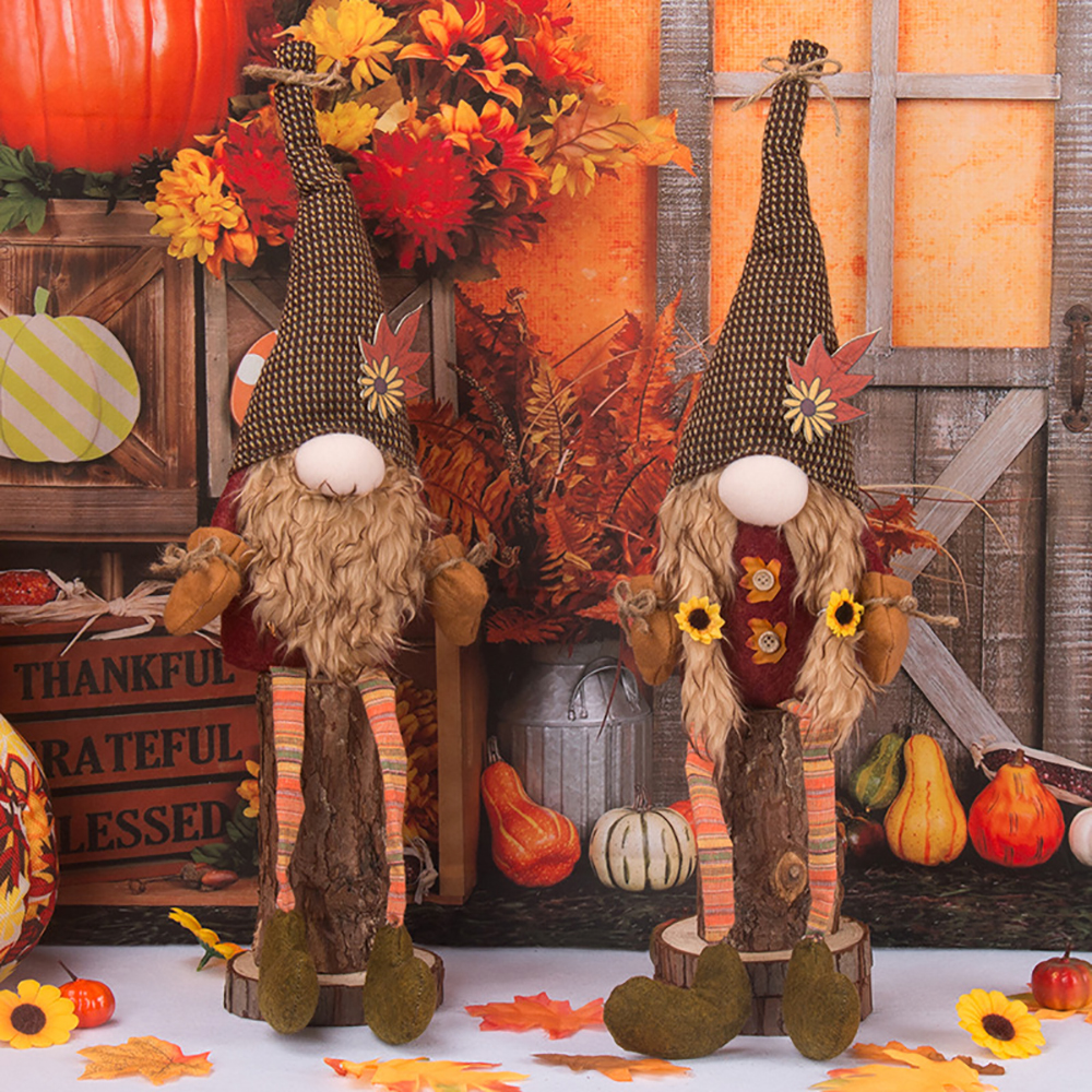 Thanksgiving Maple Leaf Long Leg Harvest Festival Doll 2