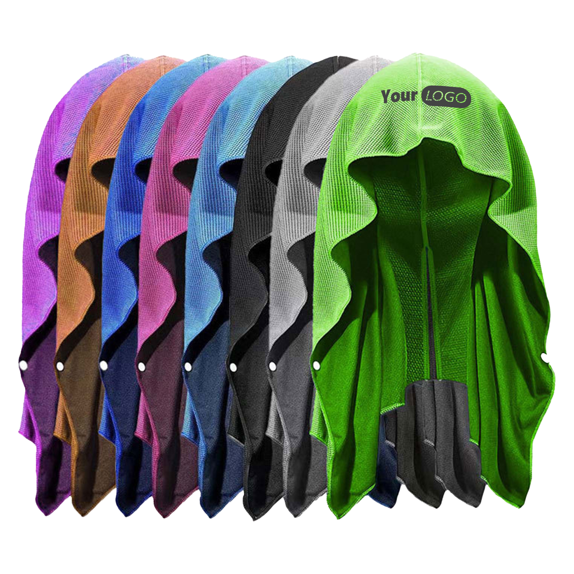 Microfiber Cloth Cooling Hoodie Towel With Custom Logo 2