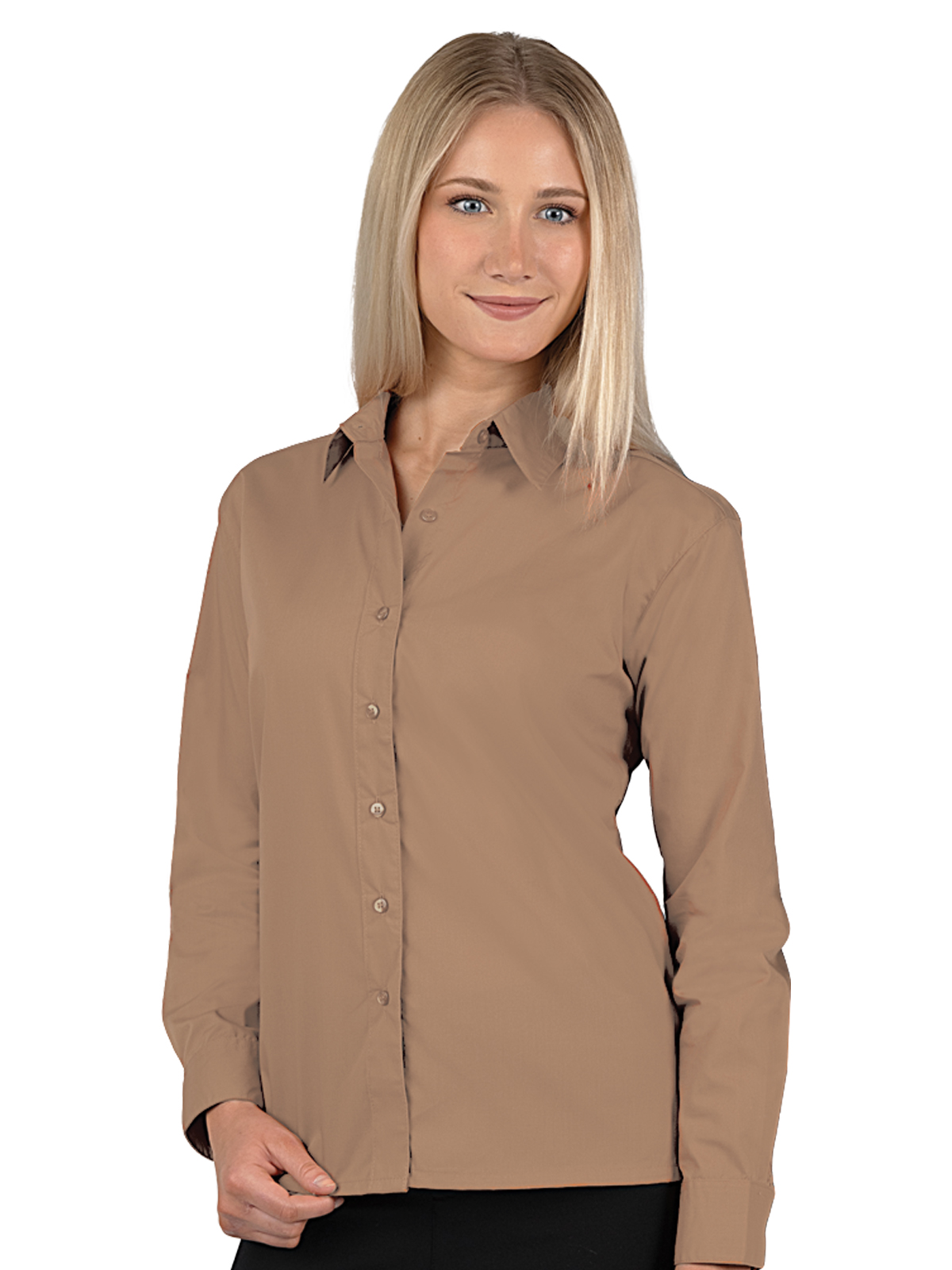 Blue Generation - Women's Pocketless Long Sleeve Poplin Shirt 25