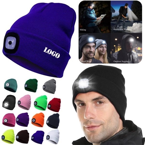 Beanie Hat With LED Light 2
