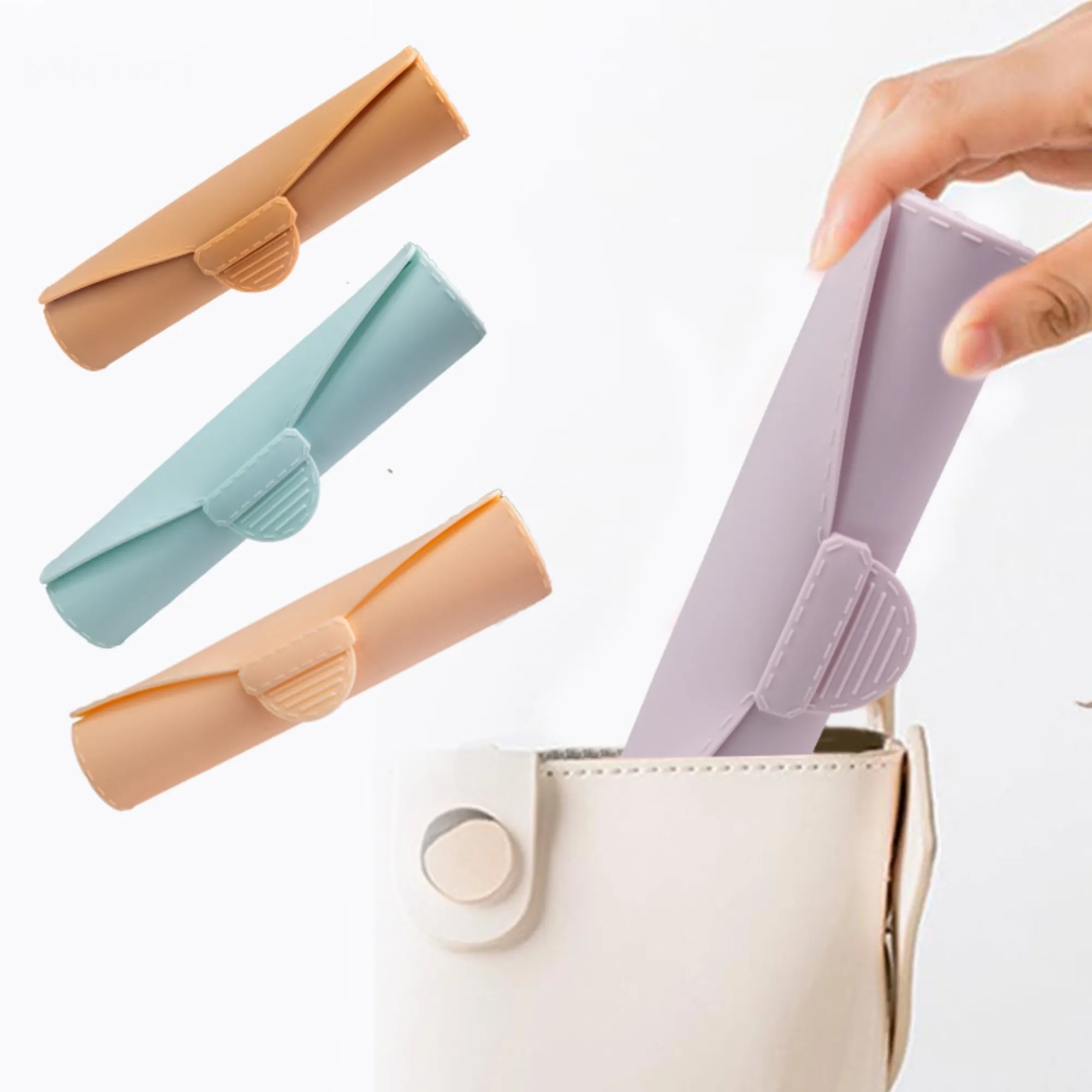 Silicone Makeup Brush Holder Cosmetic Bags Storage Box 5