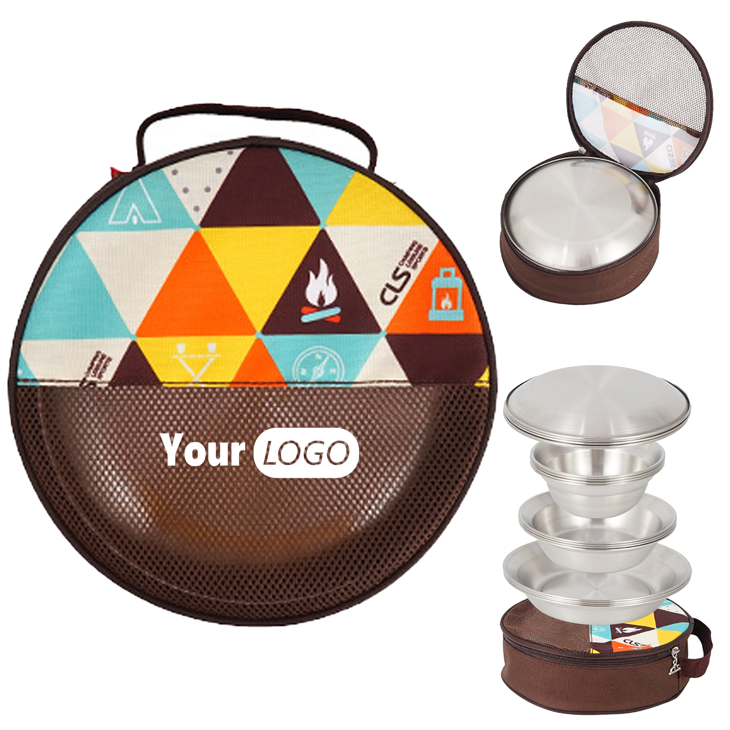 Stainless Steel Portable Camping Plate Set 2