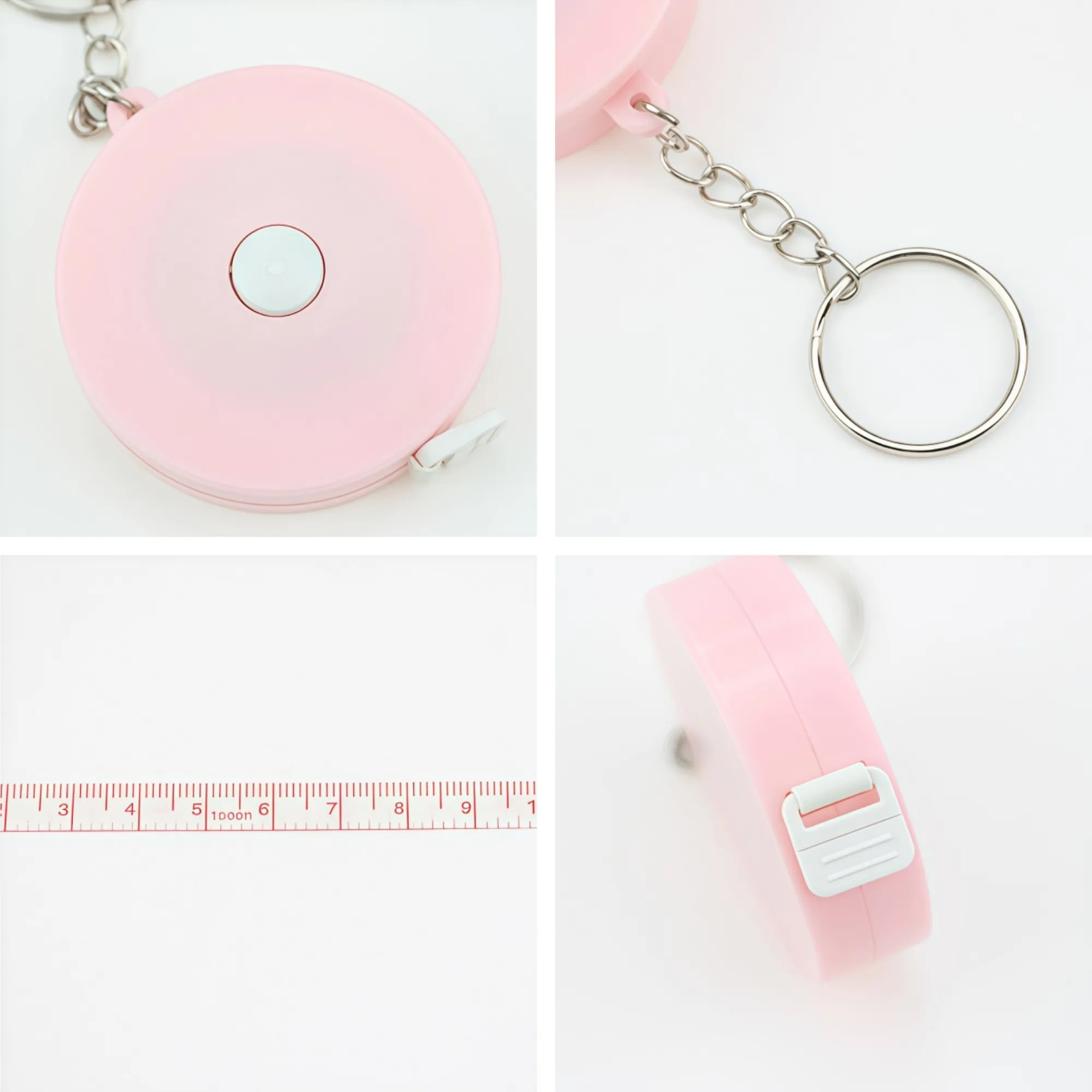 Round Tape Measure Keychain Mini Measuring Tool 3