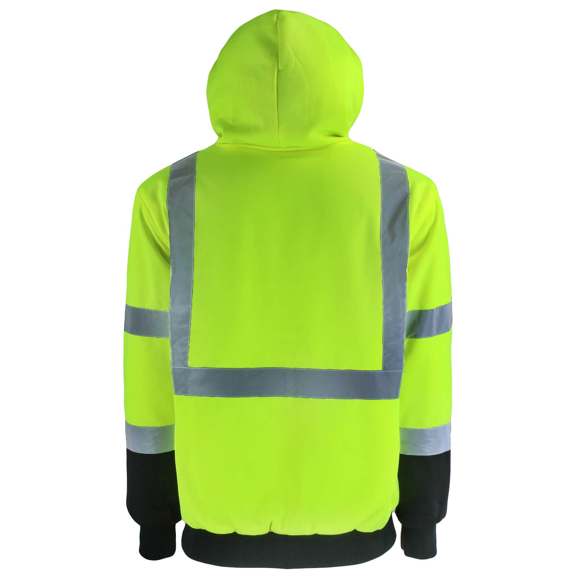 Safety Brite Class 3 Hi Vis Full Zip Heavy Weight Sweatshirt with Black Bottom, custom hoodie or sweatshirt with logo imprint 2