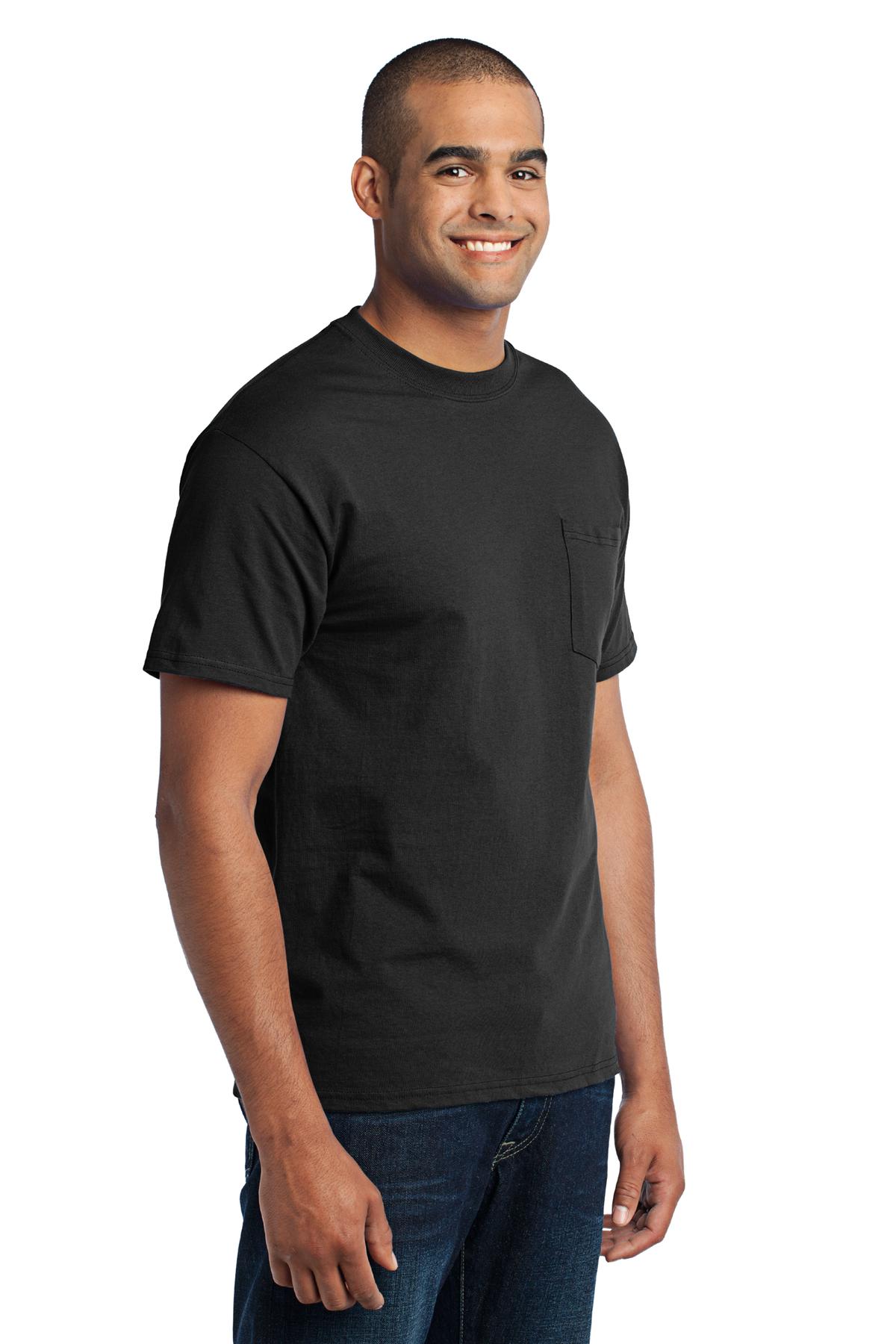 Port & Co Core Blend Pocket Tee. PC55P 78