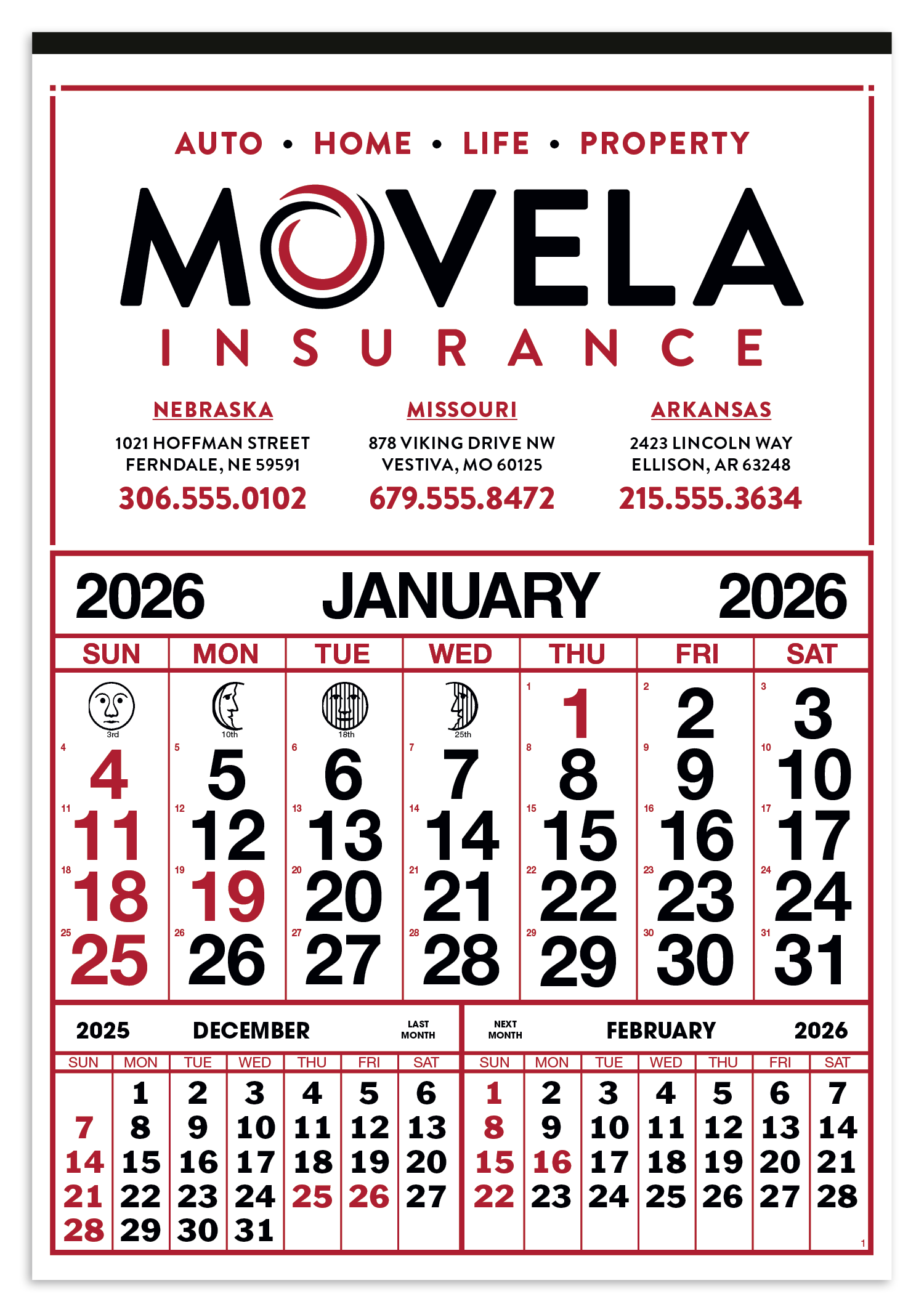 Skinner & Kennedy® Commercial 12-Sheet Calendar 5