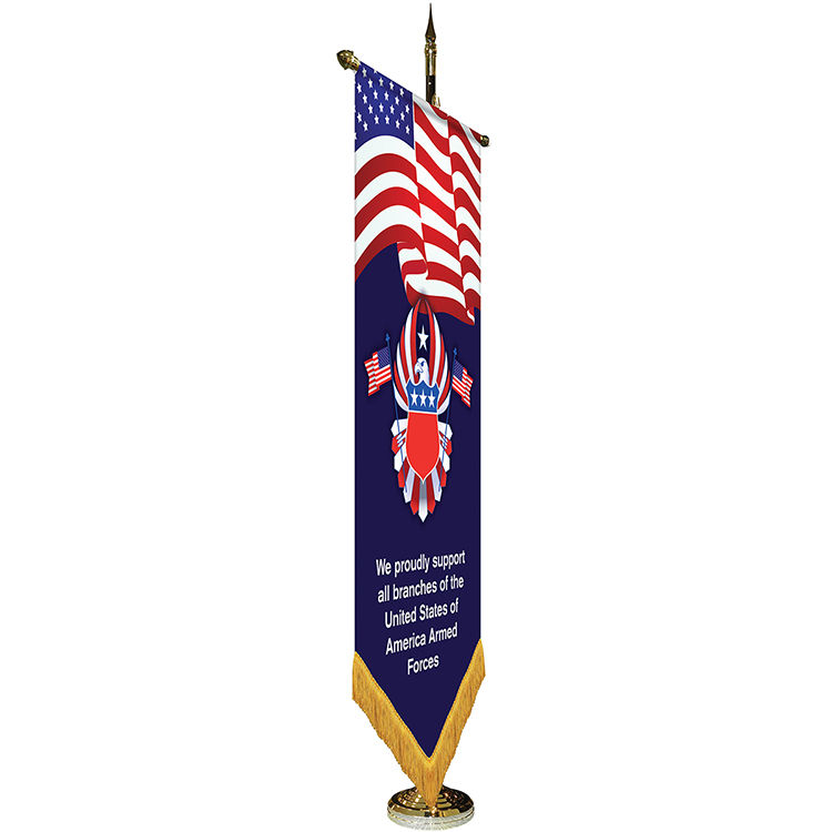 36" x 72" Premium Gonfalon 7' Kit / V-Cut / Fringe 4