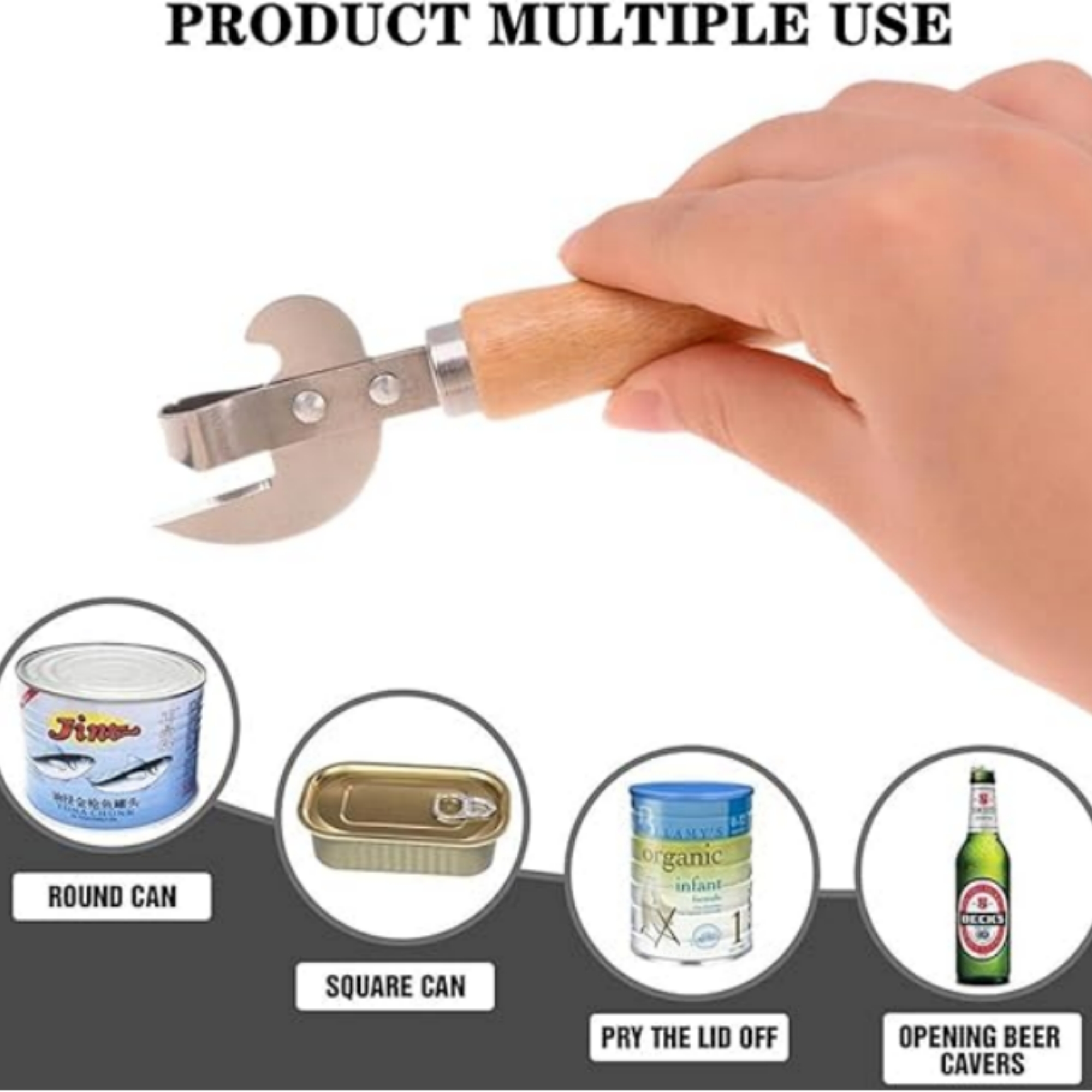 Wooden Handle Can Opener 2
