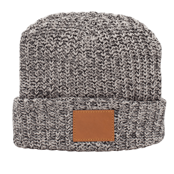 Milliner Cuffed Knit Beanie with Leather Patch 12