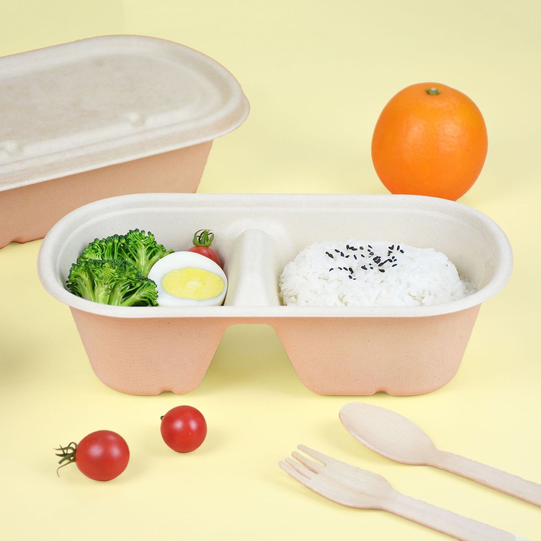 Bagasse Disposable Lunch Box Sugarcane Fiber Food Containers 3