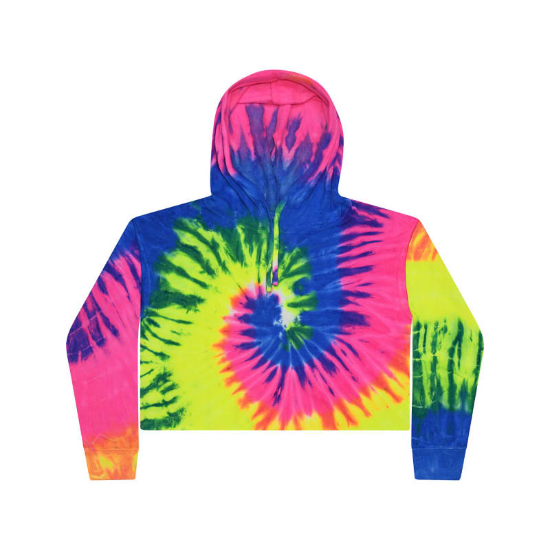 Tie-Dye Ladies' Cropped Hooded Sweatshirt 5