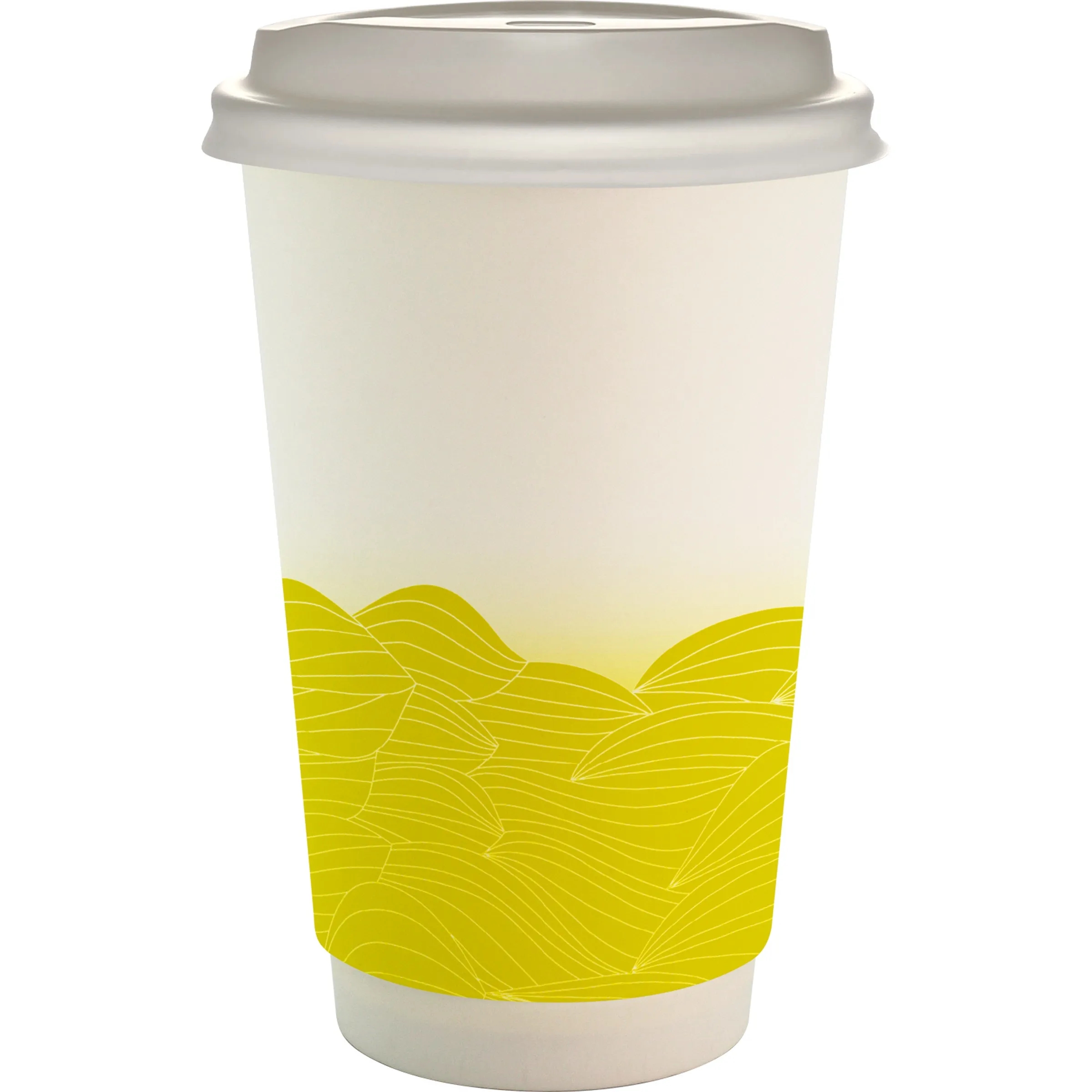 16 oz. Full Color Turbulent Waves Paper Cup With Lid 15
