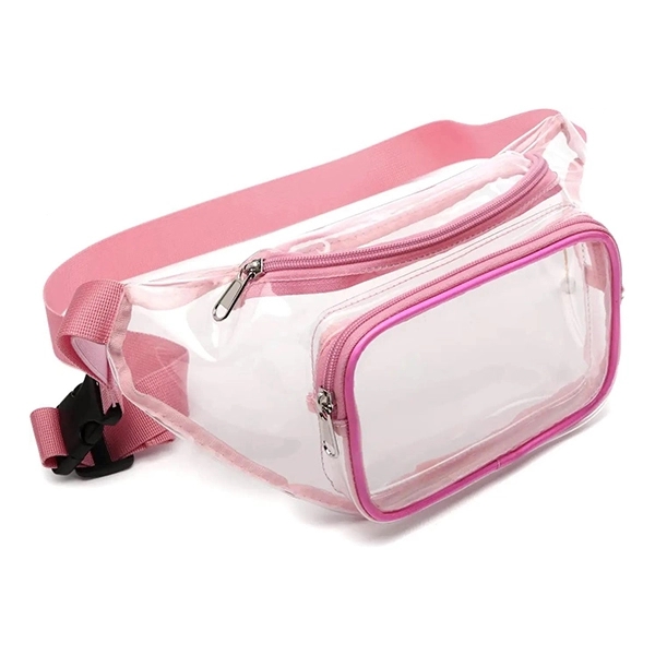 Clear fanny pack with 2 zipper pockets 3