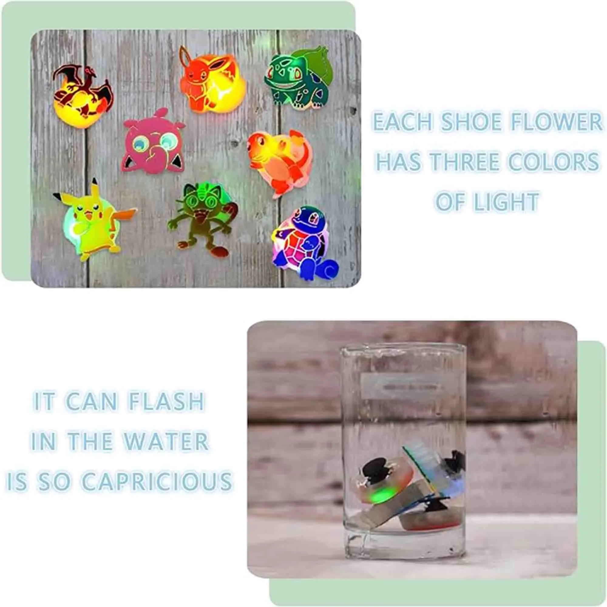 LED Light Up and Glow in the Dark Decoration Charms Shoes 3