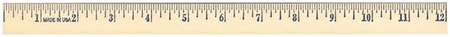 12" Natural Finish Wood Ruler 1