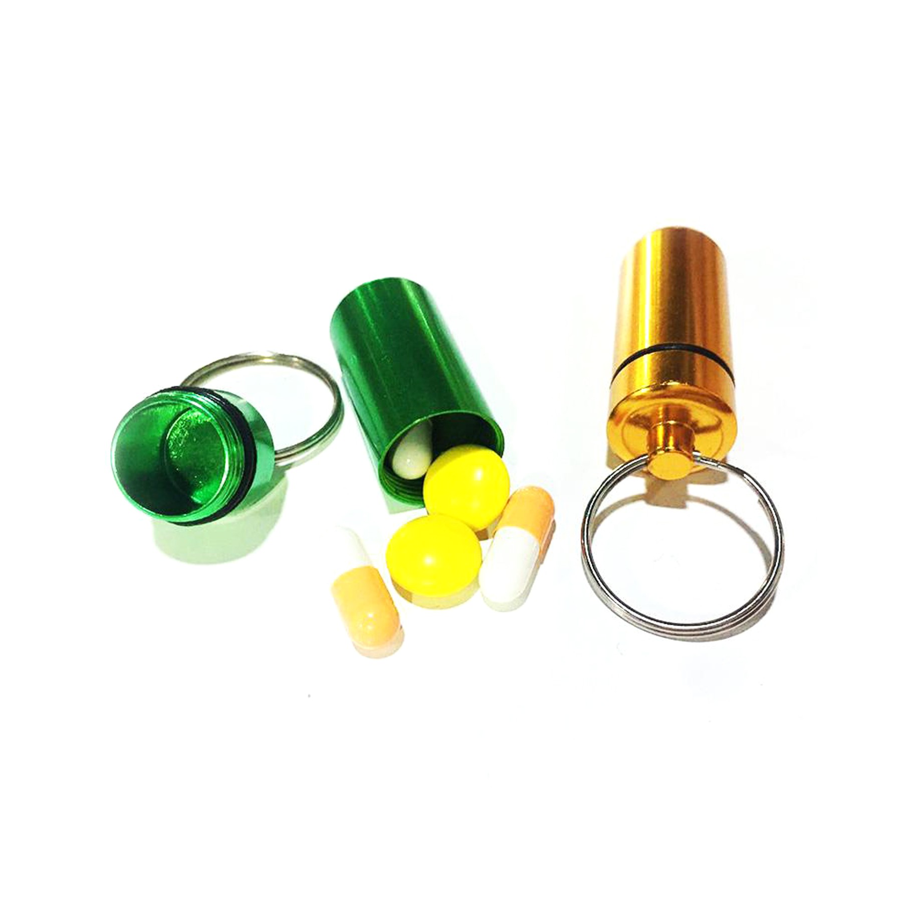 Waterproof Aluminum Pill Case w/Keychain 7