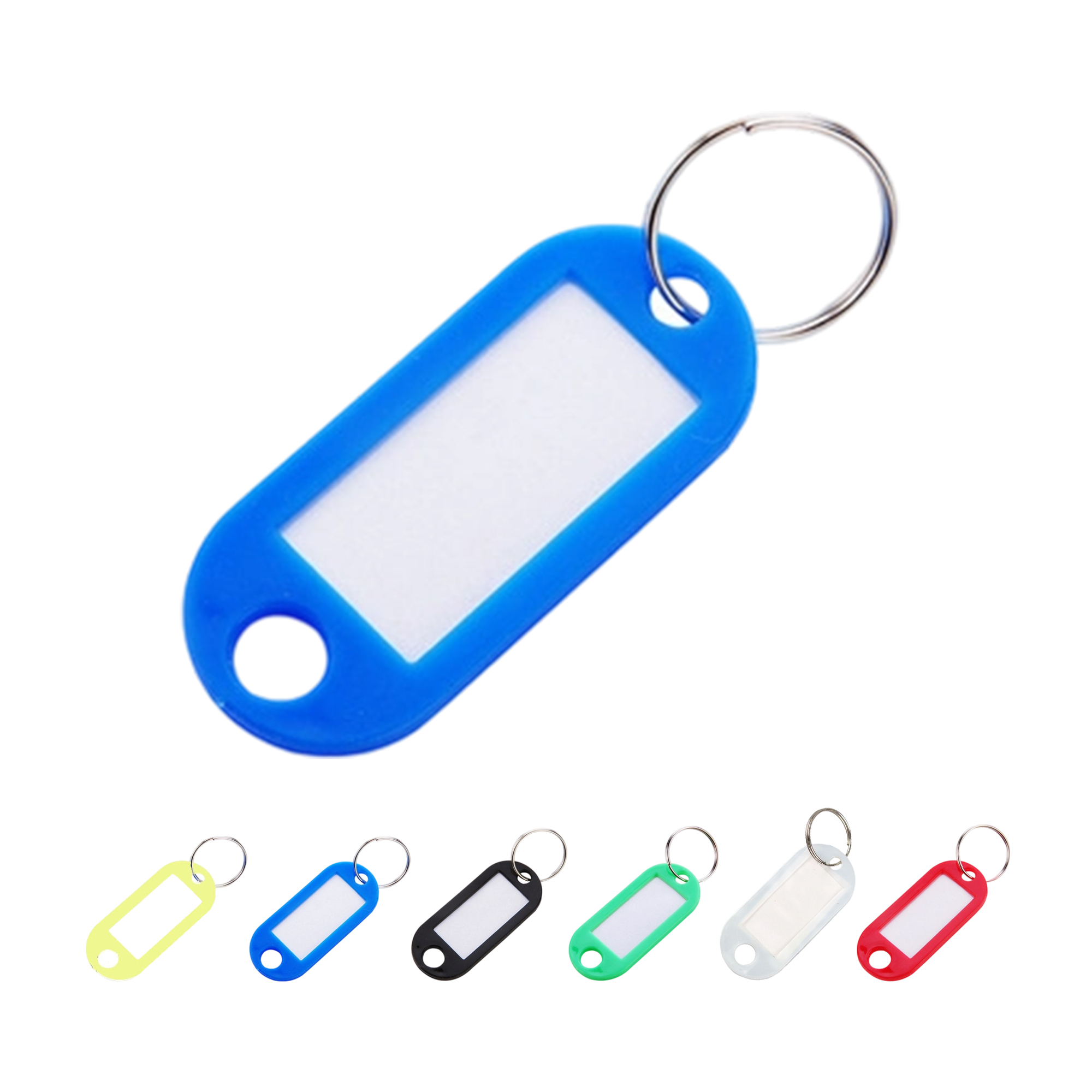 Plastic Keychain Label Holder With Writable Insert 2" Length 5